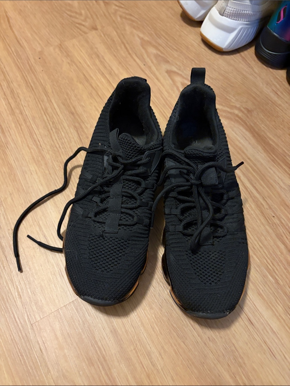Women’s Black Knit Athletic Sneakers - Lightweight Comfort